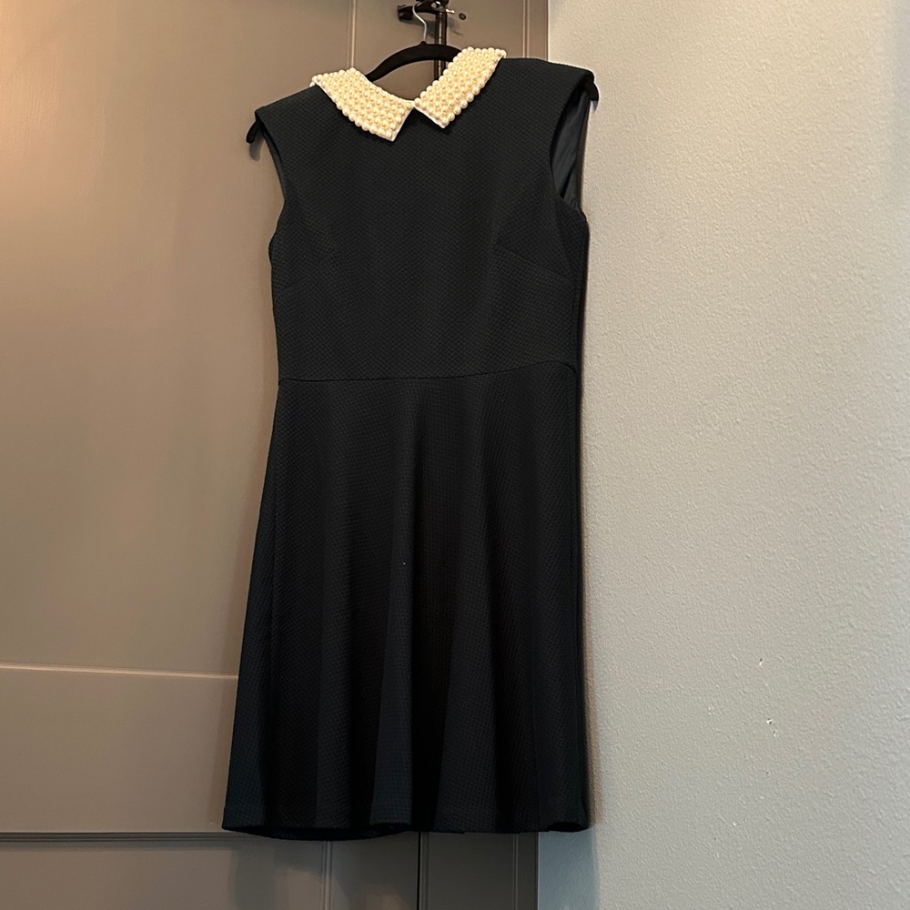 Betsey Johnson Deep Green Dress with Pearl Collar